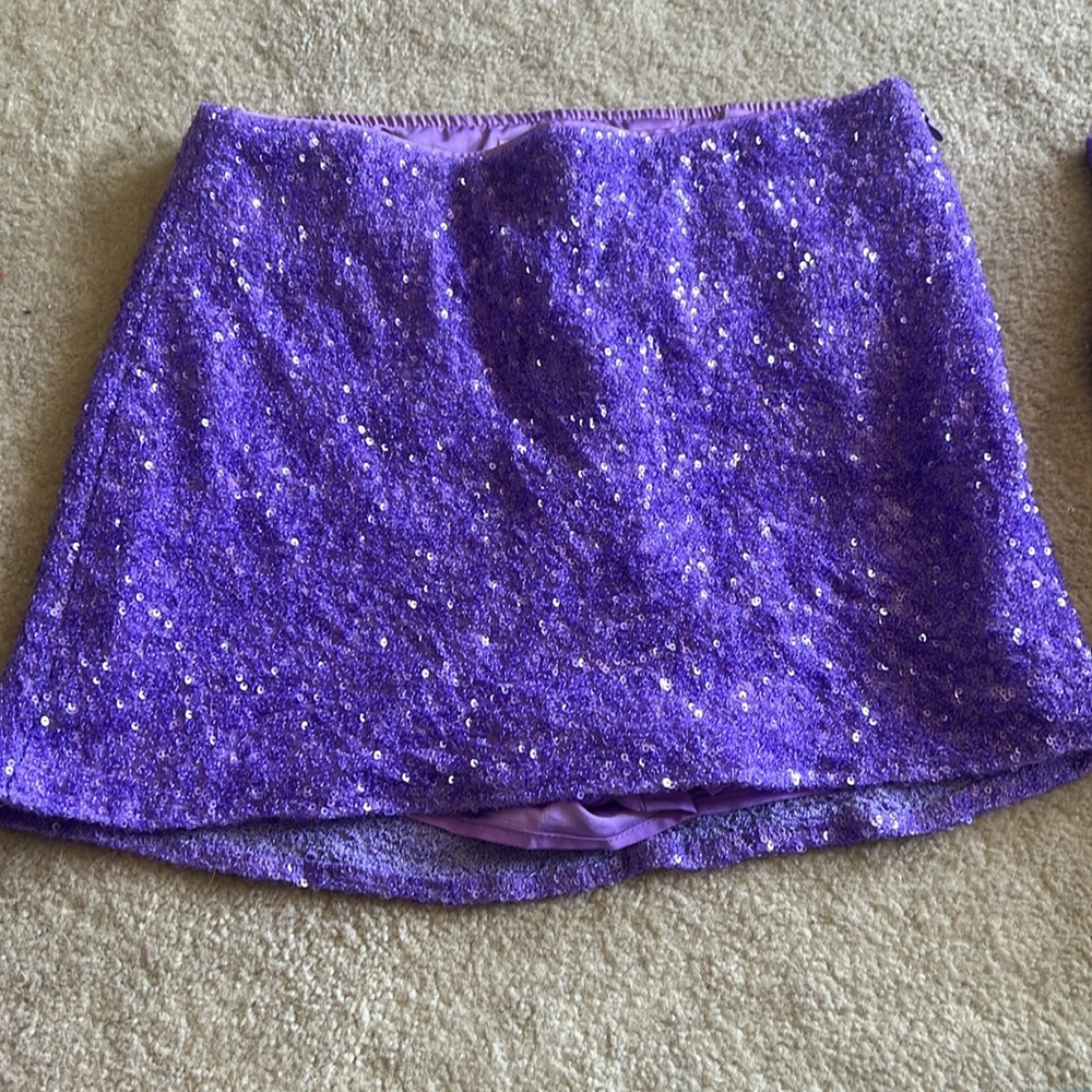 Show Me Your MuMu Purple Sequin Skirt Set - Picture 4 of 8